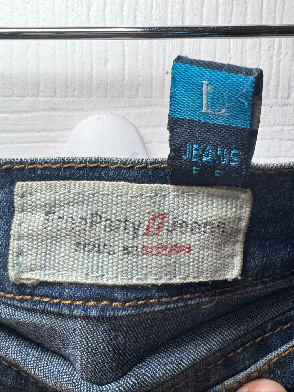 Vintage Free Party Jeans Floral Embroidered Tulle Hem Denim Skirt - Size L